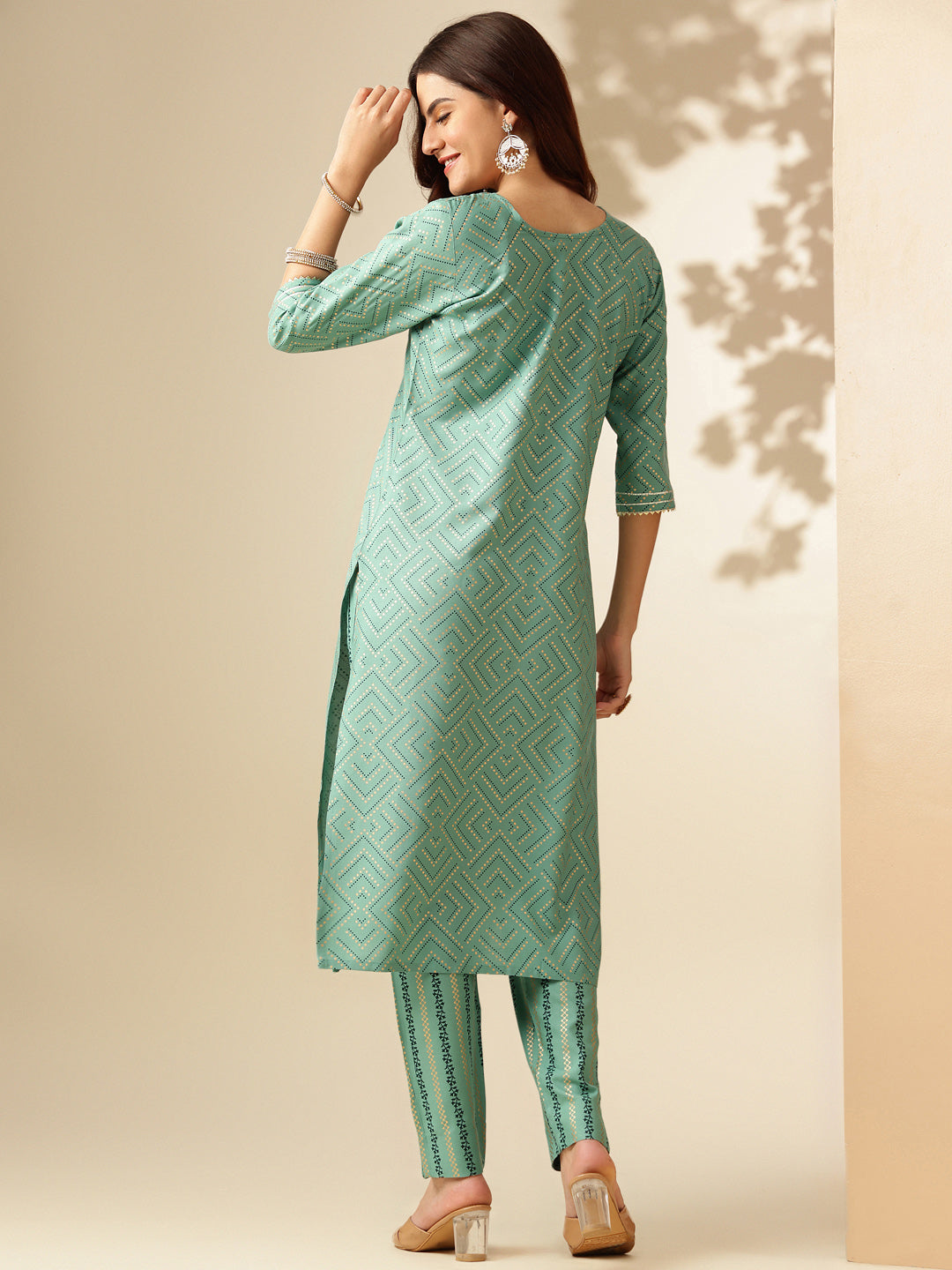 Embroidered Pista Green Rayon Kurta Sets For Women