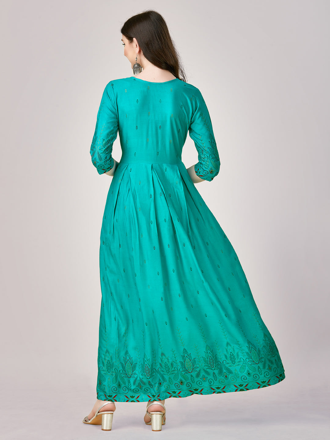 Blue Anarkali Kurti Back View