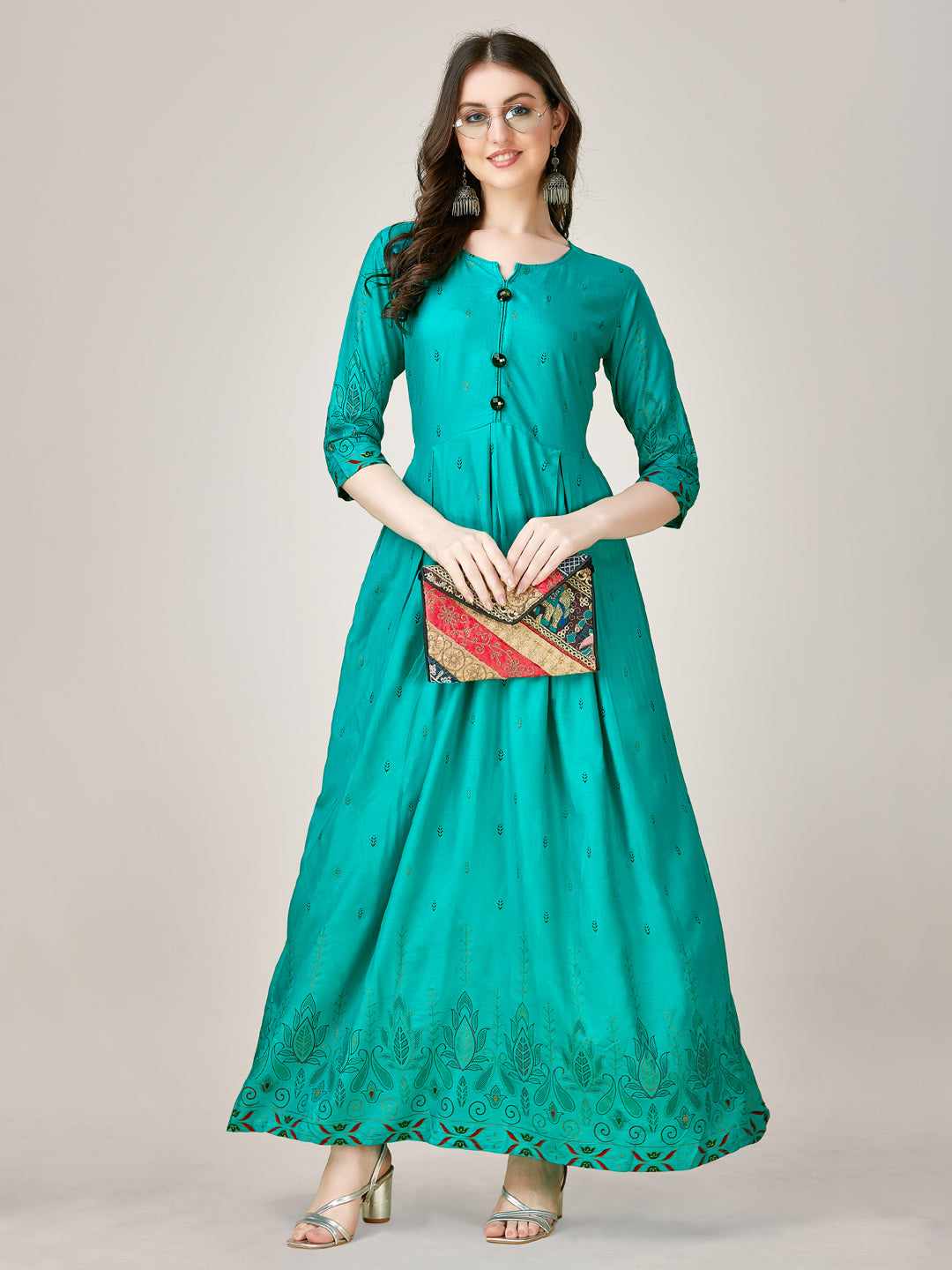 Blue Anarkali Kurta Set