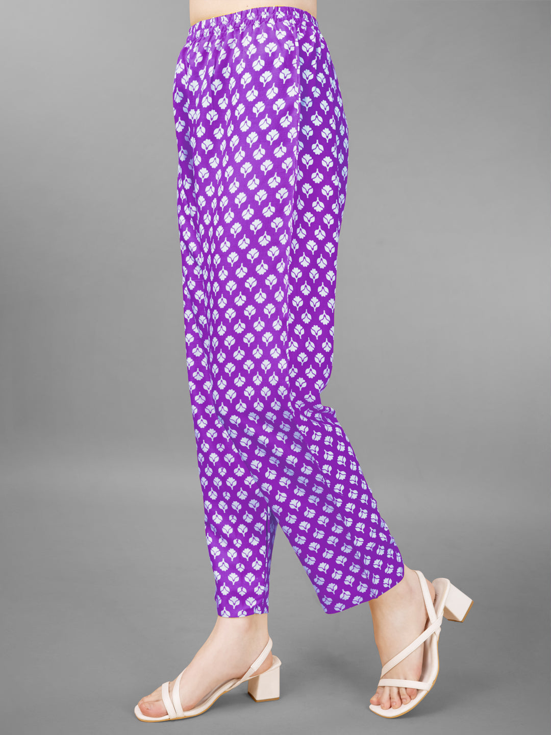 Embroidered Purple Rayon Kurta Sets for Women