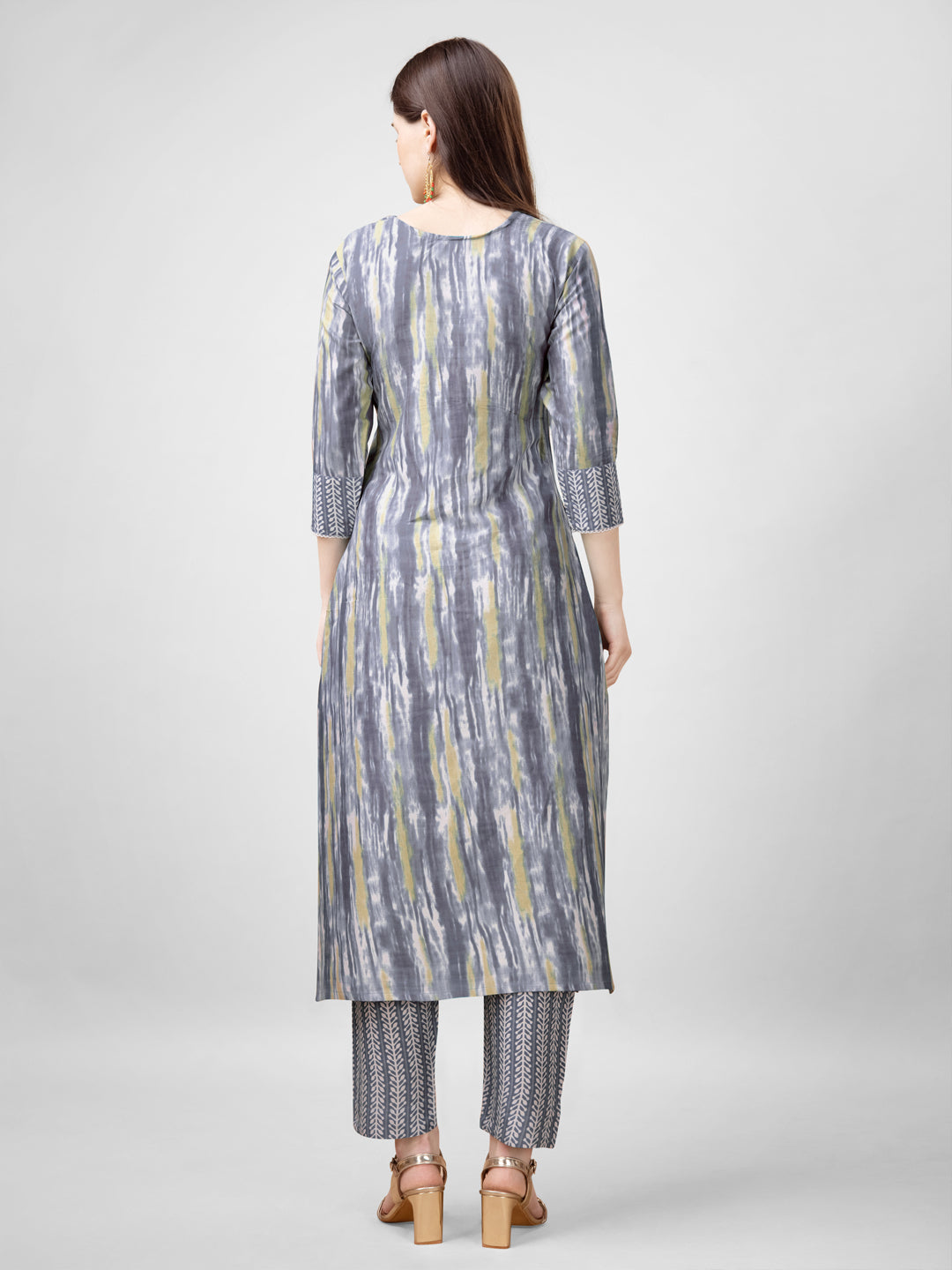 Embroidered Gray Rayon Kurta Sets For Women