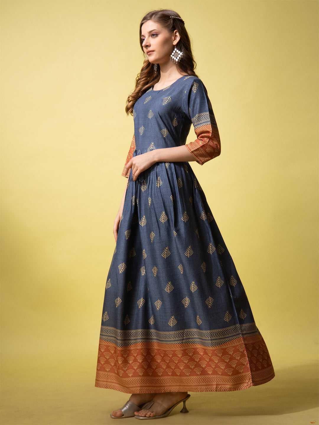 Denim Blue Anarkali Kurta Set