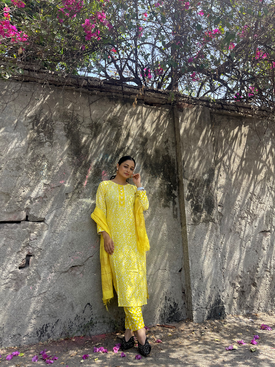 Yellow Rayon Printed Kurta Sets for Women