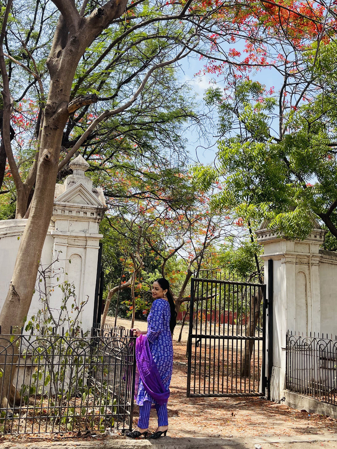 Purple Rayon Printed Kurti Pant Set with Dupatta for Women